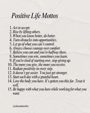 good life mottos