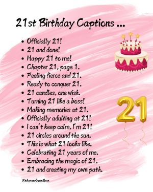 21st birthday captions instagram