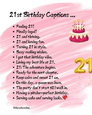 captions for 21st birthday