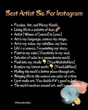 art bio for instagram